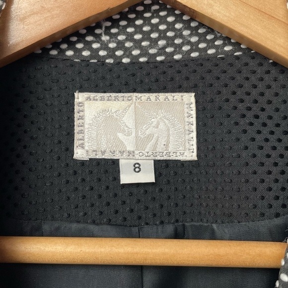 Alberto Makali Colorblock Pattern Blazer in Black White Size 8 - Picture 5 of 8